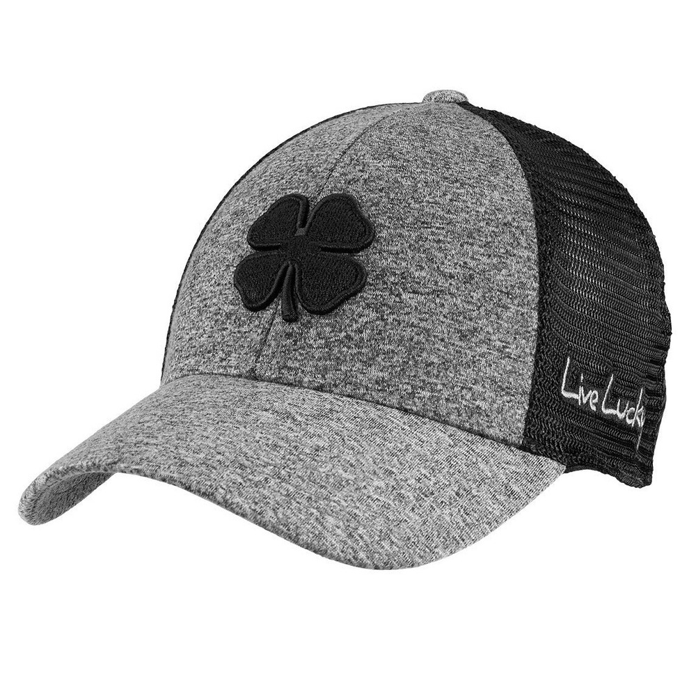 NEW‎ Black Clover Lucky Heather Mesh Grey Black Fitted Men's S/M Golf Hat Cap